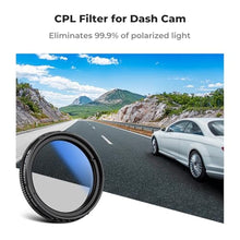 Load image into Gallery viewer, K&F Concept 40mm Ultra-Slim CPL Circular Polarizer Dashcam Filter for E1, E2, E3, E1 Lite, S1 Pro, N4 Pro N5 Dashcam, Reduce Glare and Reflection, Enhance Contrast
