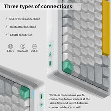 Load image into Gallery viewer, nuphy Halo75 V2 Mechancial Gaming Kyeboard,75% Wireless Hot Swappable Bluetooth Keyboard,83 Kyes RGB Backlit Keyboard,Support Bluetooth/2.4GHz/USB-C (White, Raspberry (46gf))