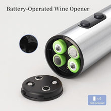 Load image into Gallery viewer, Electric Wine Opener, Battery Operated Wine Bottle Opener with Foil Cutter/LED Indicator, Automatic Bottle Corkscrew Opener for Home Bars (4 x AA Batteries Not Included)