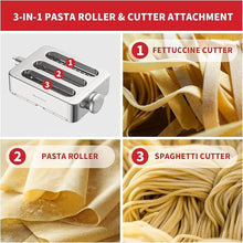 Load image into Gallery viewer, All Metal Pasta Attachment 3 In 1 Set For Kitchenaid Stand Mixer, Included Pasta Sheet Roller, Spaghetti Cutter, Fettuccine Cutter Maker Accessories And Cleaning Brush