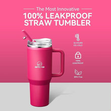 Load image into Gallery viewer, Gpeng 30 oz Tumbler with Handle, Water Bottles with Straw Lid, Insulated Stainless Steel Travel Mug Cup Holder Friendly, Keep Drinks Cold or Hot for Hours
