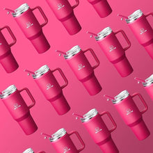 Load image into Gallery viewer, Gpeng 30 oz Tumbler with Handle, Water Bottles with Straw Lid, Insulated Stainless Steel Travel Mug Cup Holder Friendly, Keep Drinks Cold or Hot for Hours