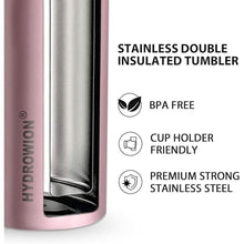 Load image into Gallery viewer, HYDROWION Triple-Insulated Tumblers - Stainless Steel with Lid and Straw, 20 oz Water Bottle, Stainless Steel Cups, Coffee Travel Mug for Home & Office Violet