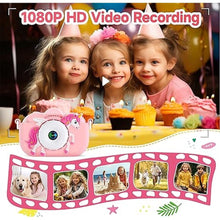 Load image into Gallery viewer, Kids Camera Toys for Ages 3 4 5 6 7 8 9 Girls, 48MP Dual Lens Toddler Digital Camera Christmas Birthday Gift, Kids Selfie Camera with 32G SD Card, Silicone Cover
