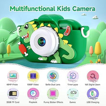 Load image into Gallery viewer, Kids Camera Boys Toys for 3 4 5 6 7 8 9 Years Old Boys, 48MP Dual Lens Kids Digital Camera Toddler Camera Christmas Birthday Gifts, 1080P HD Video Selfie Camera with 32G SD Card