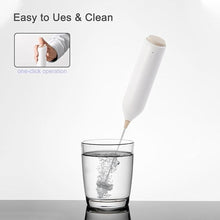 Load image into Gallery viewer, Powerful Electric Milk Frother Set, Rechargeable Drink Blender with Stand/Base, Foam Maker Mixer, Handheld Milk Frother for Coffee, Cappuccino, Latte, Matcha, Protein Powder - White