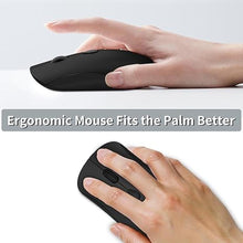 Load image into Gallery viewer, Wireless Mouse for Chromebook, Laptop, PC, MacBook, Slim Portable Optical Computer Mouse with USB Mini Receiver, Quiet Click, 2400 DPI, 2.4GHz Cordless Silent Travel Mobile mice - Black