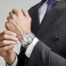Load image into Gallery viewer, Taxau Mens Silver Watches Luxury Silver Watch for Men Waterproof Analog Quartz Stainless Steel Men s Dress Watches Minimalist Casual Wrist Watch Large Face with Day Date Relojes para Hombres