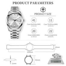 Load image into Gallery viewer, Taxau Mens Silver Watches Luxury Silver Watch for Men Waterproof Analog Quartz Stainless Steel Men s Dress Watches Minimalist Casual Wrist Watch Large Face with Day Date Relojes para Hombres