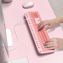 Load image into Gallery viewer, Wired Keyboard with Backlit, Light Up Computer Keyboards with Multimedia Keys, Full Size Wired Keyboard with Illuminated LED, Plug and Play, Anti-Wear Letters for Laptop, Desktop- Pink Colorful