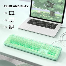Load image into Gallery viewer, Wired Keyboard with Backlit, Light Up Computer Keyboards with Multimedia Keys, Full Size Wired Keyboard With Illuminated LED, Plug and Play, Anti-Wear Letters for Laptop, Desktop- Green Colorful