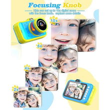 Load image into Gallery viewer, Kids Camera 3.5 inch Big Screen 1080P 48MP Front Selfie Toddler Digital Camera for Kids 10X Zoom in Toy Camera Chritmas Birthday Gift for Kids Age 3-12 (Blue)