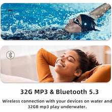 Load image into Gallery viewer, Bluetooth 5.3 Bone Conduction Headphones Waterproof Underwater Headphones for Swimming, 32G IPX8 Waterproof MP3 Player for Swimming Earbuds Running