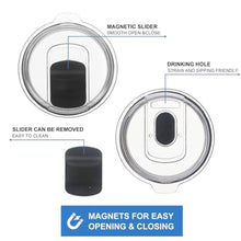 Load image into Gallery viewer, 30 oz Tumbler Lid, 2 Pack Replacement Lids Fit for YETI umbler Lid, 14 oz Mug and 35 oz Straw Mug, Spill Proof Cup Lids Covers with Magnetic Slider Switch