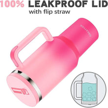 Load image into Gallery viewer, 40 oz Tumbler with Handle and Flip Straw Lid - Upgraded Insulated Traveler Tumblers with Lids Straws Vacuum Leak Proof Stainless Steel 40oz Cup Mug Gifts for Men Women Him Her (Pink Sakura)