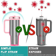 Load image into Gallery viewer, 40 oz Tumbler with Handle and Flip Straw Lid - Upgraded Insulated Traveler Tumblers with Lids Straws Vacuum Leak Proof Stainless Steel 40oz Cup Mug Gifts for Men Women Him Her (Pink Sakura)