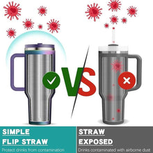 Load image into Gallery viewer, 40 oz Tumbler with Handle and Flip Straw Lid - Upgraded Insulated Traveler Tumblers with Lids Straws Vacuum Leak Proof Stainless Steel 40oz Cup Mug Gifts for Men Women Him Her (Oasis)