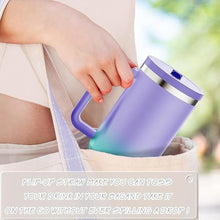 Load image into Gallery viewer, 40 oz Tumbler with Handle and Flip Straw Lid - Upgraded Insulated Traveler Tumblers with Lids Straws Vacuum Leak Proof Stainless Steel 40oz Cup Mug Gifts for Men Women Him Her (Oasis)