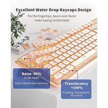 Load image into Gallery viewer, V3 Wireless Keyboard and Mouse with Single Backlit, Metal Panel, Bluetooth/2.4G Rechargeable Computer Keyboard and Mouse Combo Silent Lighted Full Size Cute Keyboards-Rose Pink