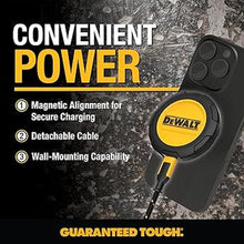 Load image into Gallery viewer, DEWALT Wireless Charger, 15W Max Fast Wireless Charging Pad Mag Safe Compatible with iPhone 16/15 Series 14/13/12, Includes Wall Mounting Plate (No AC Adapter)