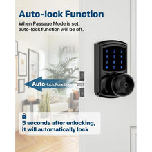 Load image into Gallery viewer, Keyless Entry Door Lock with Code, Keypad Door Lock with Handle, Touchscreen Door Knob with Keypad, Electronic for Front Door Garage Bedroom Home, Auto-Lock, Matte Black 2 Pack