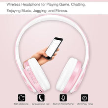 Load image into Gallery viewer, RAT TAIL V5.0 Bluetooth Headphones Over-Ear, Foldable Wireless and Wired Stereo Headset Micro SD/TF, FM for Cell Phone,PC,Soft Earmuffs &Light Weight for Prolonged Wearing (Pink)