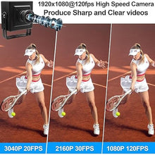 Load image into Gallery viewer, MMlove 12MP USB Camera 4K 30fps 1080P 120fps High Speed USB Camera 102° No Distortion Lens Wide Angle Webcam for Streaming Teaching Machine Vision PC Laptop Raspberry Pi