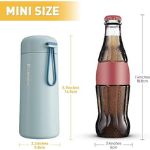 Load image into Gallery viewer, 8 oz Water Bottles Made of 304 Stainless Steel, Small Water Bottles Double Wall Vacuum Insulation for Hot&Cold Drinks, Water Bottle Purse with Carry Handle - 100% Leakproof (Grayish Blue)