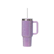 Load image into Gallery viewer, Sip+Sea Grenada 40oz Rhinestone-Encrusted Insulated Tumbler - Premium Bling Stainless Steel Water Bottle with Handle, Double Wall Vacuum Technology, Includes Leakproof Lid and Straw