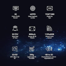 Load image into Gallery viewer, GOOVIS G3X 4K OLED Cinematic HMD Dual 2K Micro-OLED Screens, 42PPD aspheric Lenses, Compatible with Smartphone/pad/Notebook/PC/Xbox/Play Station 4/5/switch/ATV Dongle,Streaming Online Movies