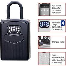 Load image into Gallery viewer, Smart Lock Box for Key with Code, Bluetooth APP Control Key Box Wall Mount and Hanging 2 Install Ways, Digital Lockbox for Keys Outdoor, Hide a Key Outside