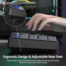 Load image into Gallery viewer, 60% Mechanical Keyboard Grey and Black, Compact 60 Percent Gaming Keyboard RGB Backlit, 61 Keys Mini Keyboard, USB Wired Office Keyboard for Windows Mac Laptop PC (61 Dark/Blue Switches)