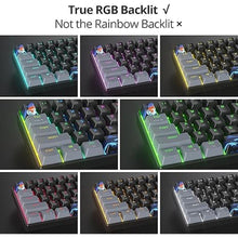 Load image into Gallery viewer, 60% Mechanical Keyboard Grey and Black, Compact 60 Percent Gaming Keyboard RGB Backlit, 61 Keys Mini Keyboard, USB Wired Office Keyboard for Windows Mac Laptop PC (61 Dark/Blue Switches)