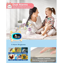 Load image into Gallery viewer, Alarm Clock for Kids - OK to Wake Kids Alarm Clocks with 4 Brightness Levels 5 Night Lights & Sound Machine, Rechargeable Sleep Training Clock with Snooze Function for Boys Girls Bedrooms