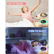 Load image into Gallery viewer, Alarm Clock for Kids - OK to Wake Kids Alarm Clocks with 4 Brightness Levels 5 Night Lights & Sound Machine, Rechargeable Sleep Training Clock with Snooze Function for Boys Girls Bedrooms