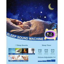 Load image into Gallery viewer, Alarm Clock for Kids - OK to Wake Kids Alarm Clocks with 4 Brightness Levels 5 Night Lights & Sound Machine, Rechargeable Sleep Training Clock with Snooze Function for Boys Girls Bedrooms