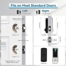 Load image into Gallery viewer, BEBASIA Smart Fingerprint Door Lock with Handle Set, Full App Control, Electronic Digital Touchscreen Keypad, Deadbolt Smart Locks for Front Door, Auto Lock, Satin Nickel