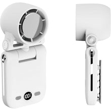 Load image into Gallery viewer, Mini Portable Handheld Clip On Rechargeable Personal Hand Fan with LED Display, High Speed Turbo Battery Operated 100 Speeds Small Fan for Travel/Outdoor/Concerts/Lash/Makeup(update White)