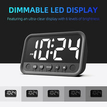 Load image into Gallery viewer, Small LED Digital Clock for Bedroom, Loud Alarm Clock for Heavy Sleepers Adults, Teens | Plug-In Electric Desk Clock | Simple Bedside Nightstand Clock with Adjustable Volume/Brightness/Snooze – White