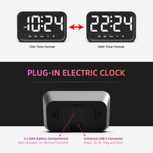 Load image into Gallery viewer, Small LED Digital Clock for Bedroom, Loud Alarm Clock for Heavy Sleepers Adults, Teens | Plug-In Electric Desk Clock | Simple Bedside Nightstand Clock with Adjustable Volume/Brightness/Snooze – White