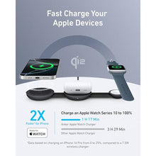 Load image into Gallery viewer, Anker MagSafe Compatible MagGo UFO 3-in-1 Charger, iPhone 16 Wireless Charging Station, 15W Qi2 Certified, Foldable Travel Charging Pad, for iPhone 16/15/14, AirPods, Apple Watch (Not a Power Bank)