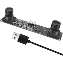 Load image into Gallery viewer, MMlove USB Stereo Camera Module 1200P 60FPS Global Shutter Synchronous Dual Lens 600P 120FPS High Speed 3D Webcam 94° Viewing Angle Lightburn Camera for VR Face Recognition,PC/Laptop/Raspberry Pi