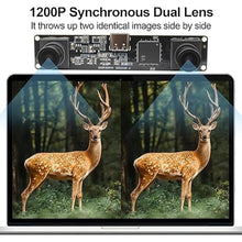 Load image into Gallery viewer, MMlove USB Stereo Camera Module 1200P 60FPS Global Shutter Synchronous Dual Lens 600P 120FPS High Speed 3D Webcam 94° Viewing Angle Lightburn Camera for VR Face Recognition,PC/Laptop/Raspberry Pi