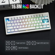 Load image into Gallery viewer, CIDOO QK61 V2 VIA Programmable 60% Compact Keyboard, USB-C/BT5.0/2.4Ghz Wireless, Hot Swappable Custom Mechanical Keyboard with Gasket Mounted, PC Plate, 3000mAh Battery for Win/Mac (White)