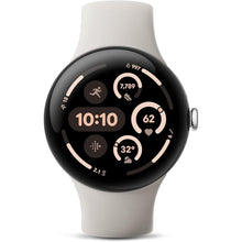 Load image into Gallery viewer, Google Pixel Watch 3 (45mm) Latest Model - Android Smartwatch, Heart Rate Tracking, Fitbit Advanced Running, Fitness Insights, 24-Hour Battery - Polished Silver Aluminum Case - Porcelain Band - Wi-Fi