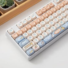 Load image into Gallery viewer, Cute Duck Keyboard Keycaps,MOA Profile 139 Keys Custom Keycaps Set Thick PBT Dye Sublimation Kawaii Round Key Cap for Cherry MX Switch 75% 60% 100-Percent Mechanical Gaming Keyboard