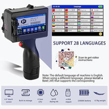 Load image into Gallery viewer, Handheld Inkjet Printer 0.5 in, E15 Portable Handheld Printer Gun with ER520 Fast-Drying Ink, 0.5 Inch Nozzle for Text Barcode Date Logo Print on Carton Cloth Wood Plastic Metal Glass