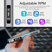 Load image into Gallery viewer, AM ARROWMAX Mini Drill Pen, 5-Speed, LED Lights, OLED Display, Resin Drill Set With 10 Small Bits, Aluminium Box, For Jewelry Making, Wood, Plastic (SDS)