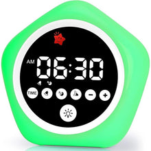 Load image into Gallery viewer, Kids Alarm Clock, Ok to Wake Clock with Green Light Red Light, Toddler Sleep Training Clock for Children