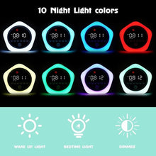 Load image into Gallery viewer, Kids Alarm Clock, Ok to Wake Clock with Green Light Red Light, Toddler Sleep Training Clock for Children